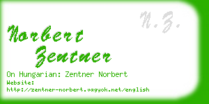norbert zentner business card